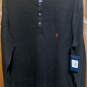 Polo by Ralph Lauren Men's Dark Red Henley Shirt